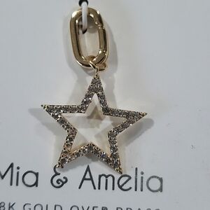 MIA & AMELIA 18K GOLD OVER BRASS CZ STAR CHARM